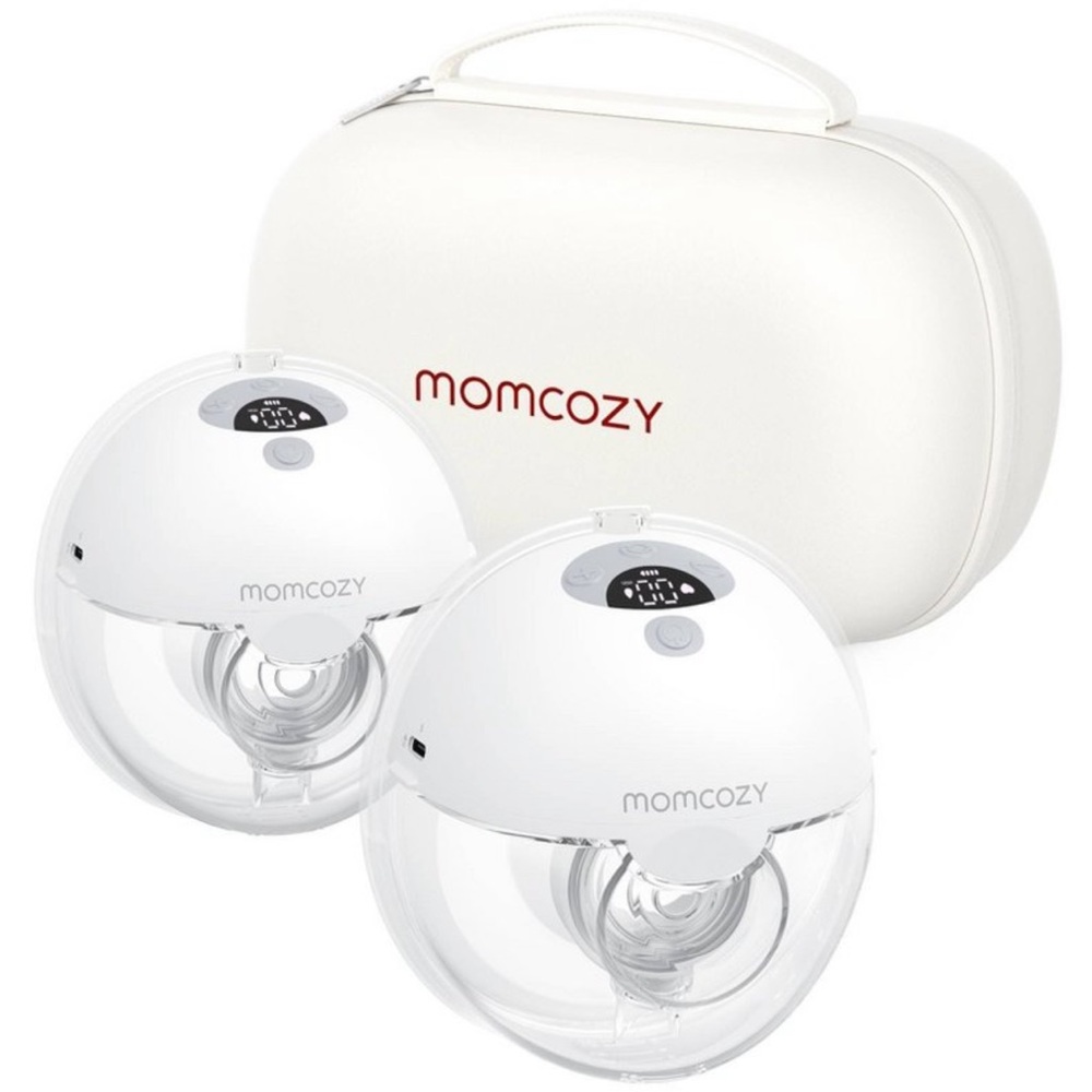 Momcozy M5 White Breast Pump Set with Case